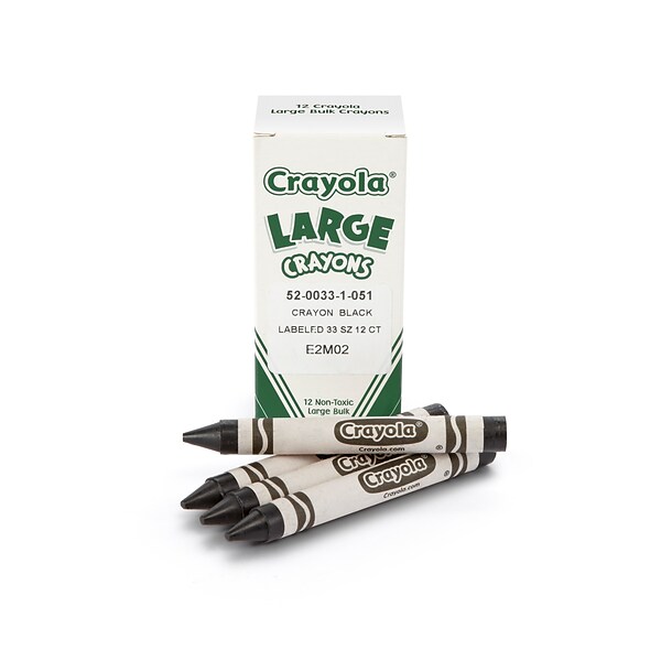 Crayola® Large Crayons, 12 Pack, Black (52-0033-051)