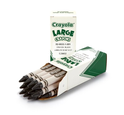 Crayola® Large Crayons, 12 Pack, Black (52-0033-051)