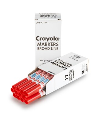 Crayola® Washable Broad Line Bulk Markers, 12 Pack, Red (58-7800-038)