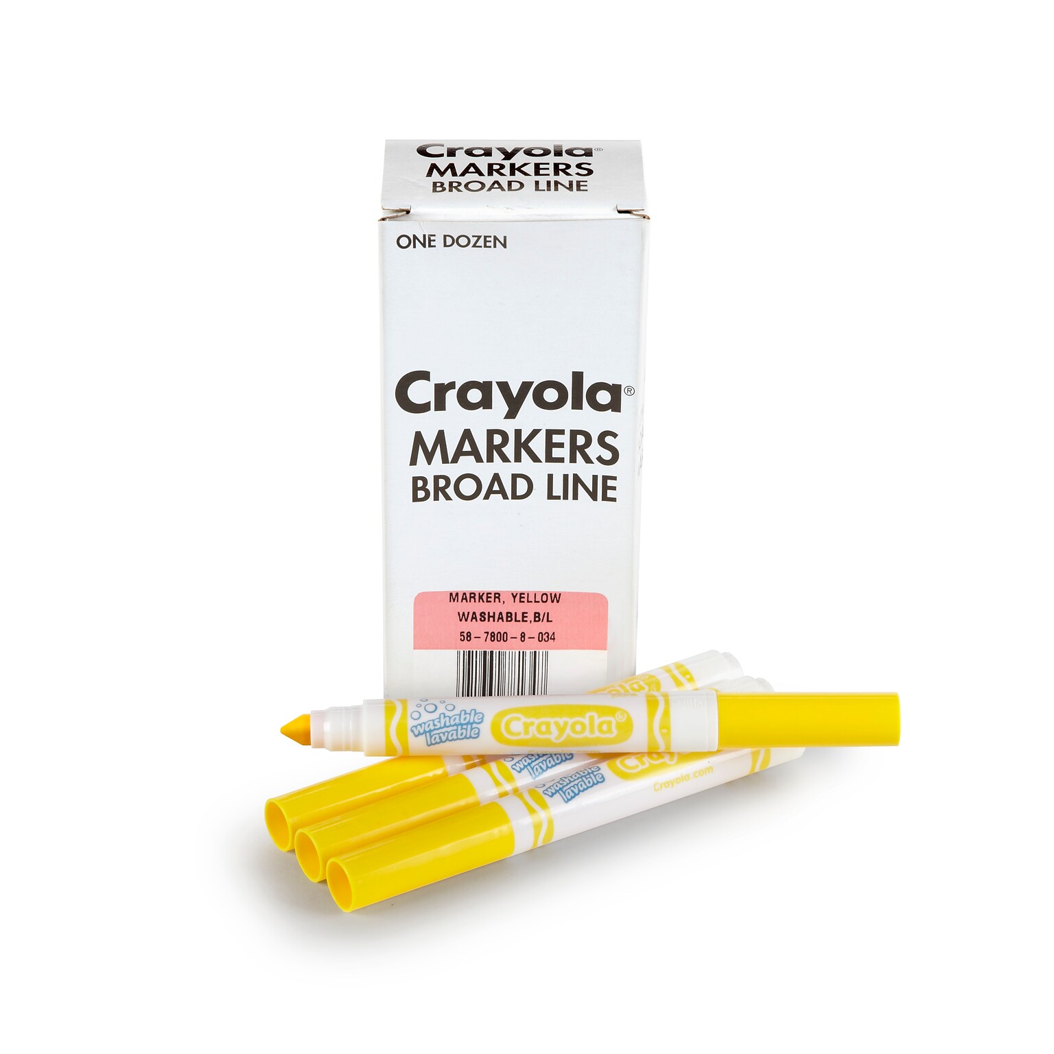 Crayola® Washable Broad Line Bulk Markers, 12 Pack, Yellow (58-7800-034)