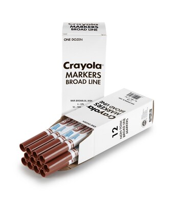 Crayola® Washable Broad Line Bulk Markers, 12 Pack, Brown (58-7800-007)