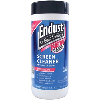 Endust Screen Cleaning Wipes, 70 Count (11506) and Electronics Duster, 10 oz. (11384)