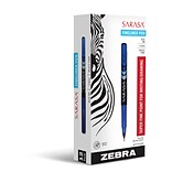 Zebra Pen Sarasa Fineliner Pens, Medium Point (0.8mm), Blue, Dozen (ZEB 66120)