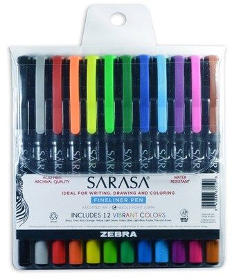 Zebra Felt Pen, Medium Point, 0.8mm, Assorted Ink, Dozen (ZEB67012)