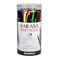 Zebra Pen Sarasa Fineliner Pens, Medium Point (0.8mm), Assorted, 24/Pk (ZEB 67117)
