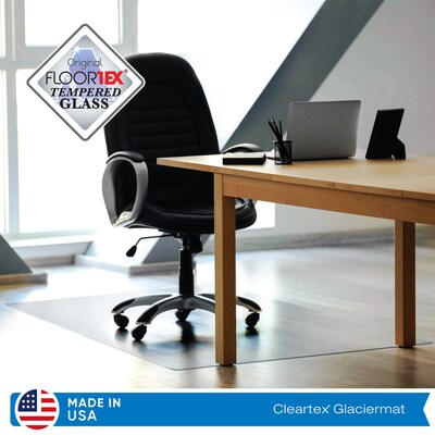 Floortex Glaciermat Carpet & Hard Floor Chair Mat, 36" x 42", Crystal Clear Glass (FC123642EG)