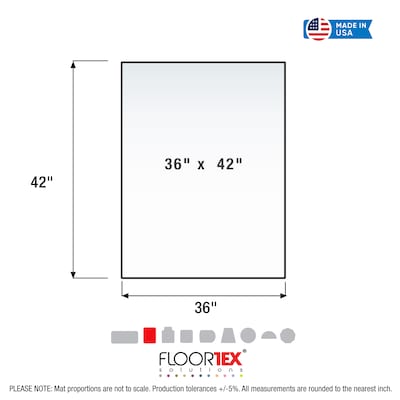 Floortex Glaciermat Carpet & Hard Floor Chair Mat, 36" x 42", Crystal Clear Glass (FC123642EG)