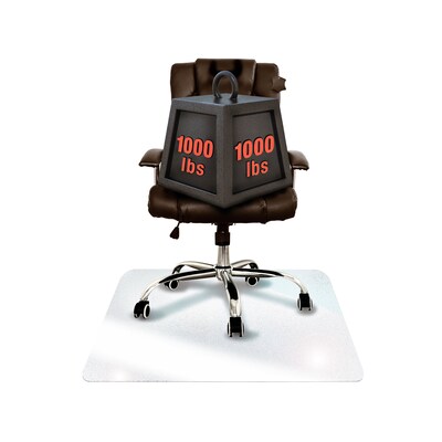 Floortex Glaciermat Carpet & Hard Floor Chair Mat, 36" x 48", Crystal Clear Glass (FC123648EG)