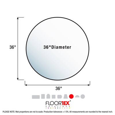Floortex Ultimat Cleartex Floor Mat, 36" Diameter, Designed for Medium-Pile Carpet, Clear Polycarbonate (129020RR)
