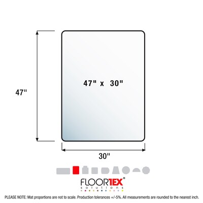 Floortex Ultimat Cleartex Carpet Chair Mat, 30" x 47", Designed for Medium-Pile Carpet, Clear Polycarbonate (11197523ER)