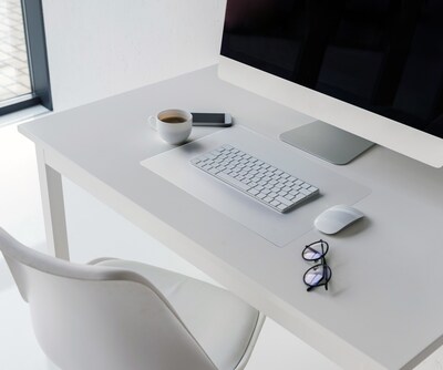 Floortex Desktex Anti-Static Vinyl Desk Pad, 18" x 12", Clear, 2/Pack (FPDE312184RA2)