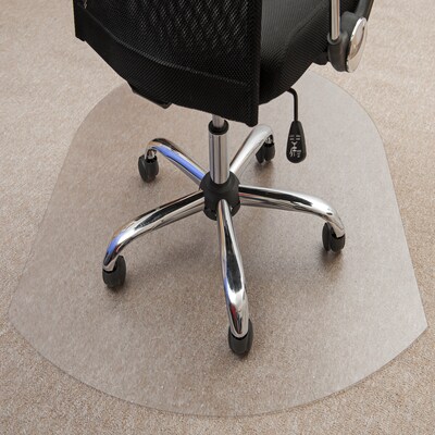 Floortex Ultimat Cleartex Carpet Chair Mat, 39 x 49, Designed for Medium-Pile Carpets, Clear Polyca