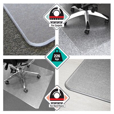 Floortex Cleartex Megamat Carpet & Hard Floor Chair Mat, 46" x 53", Clear Polycarbonate (FCM121345ER)