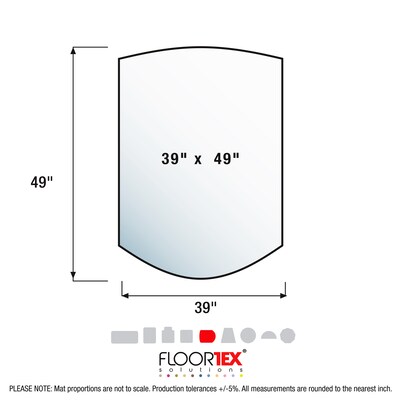 Floortex Ultimat Cleartex Carpet Chair Mat, 39 x 49", Designed for Medium-Pile Carpets, Clear Polycarbonate (119923SR)