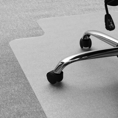 Floortex Ultimat Cleartex Carpet Chair Mat with Lip, 48" x 53", Designed for Medium-Pile Carpet, Clear Polycarbonate (1113423LR)