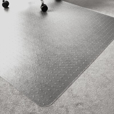 Floortex Ultimat Cleartex Carpet Chair Mat, 48" x 60", Designed for Medium-Pile Carpet, Clear Polycarbonate (1115023TR)