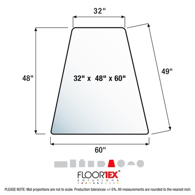 Floortex Ultimat Cleartex Carpet Chair Mat, 48" x 60", Designed for Medium-Pile Carpet, Clear Polycarbonate (1115023TR)