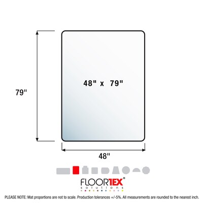 Floortex Ultimat Cleartex Carpet Chair Mat, 48" x 79", Designed for Medium-Pile Carpet, Clear Polycarbonate (1120023ER)