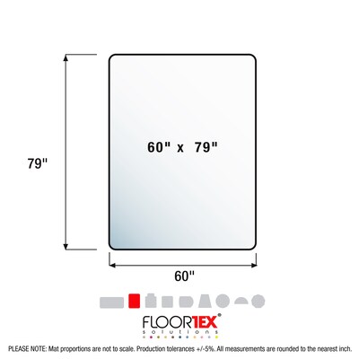 Floortex Cleartex Ultimat XXL Hard Floor Chair Mat, 60" x 79", Clear Polycarbonate (1215020019ER)
