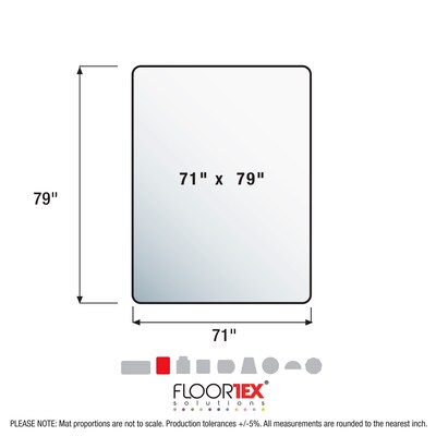 Floortex Cleartex Ultimat Hard Floor Chair Mat, 71" x 79", Clear Polycarbonate (1218020019ER)