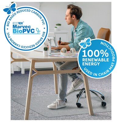 Floortex Ecotex Carpet Chair Mat, 29" x 47", Designed for Low-Pile Carpet, Clear Marvec BioPVC (NCCMFLFG0001)