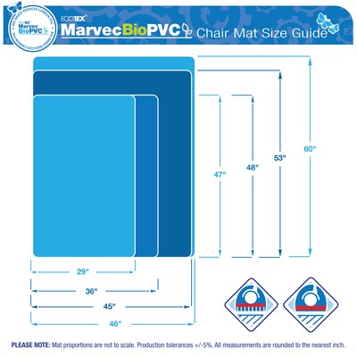 Floortex Ecotex Carpet Chair Mat, 29" x 47", Designed for Low-Pile Carpet, Clear Marvec BioPVC (NCCMFLFG0001)