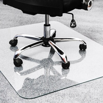 Floortex Glaciermat Carpet & Hard Floor Chair Mat, 36 x 40, Crystal Clear Glass (NCCMFLGL0012)