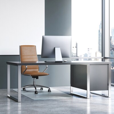 Floortex Glaciermat Carpet & Hard Floor Chair Mat, 36" x 40", Crystal Clear Glass (NCCMFLGL0012)