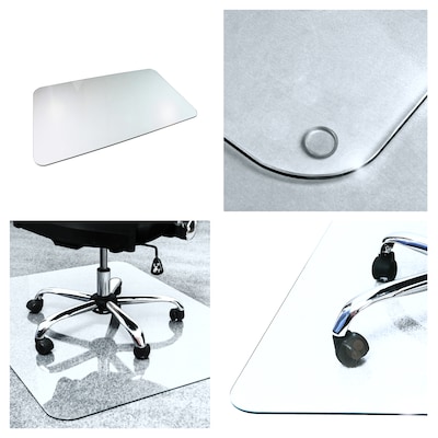 Floortex Glaciermat Carpet & Hard Floor Chair Mat, 36" x 40", Crystal Clear Glass (NCCMFLGL0012)
