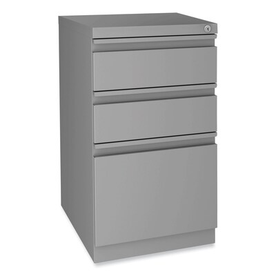 Alera Modern Teacher Series 60"W Pedestal Desk, White/Silver (MSD6024WH)