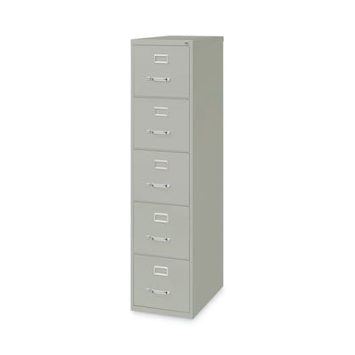 Alera Commercial 5-Drawer Vertical File Cabinet, Letter Size, Lockable, 61.37H x 15W x 26.5D, Lig