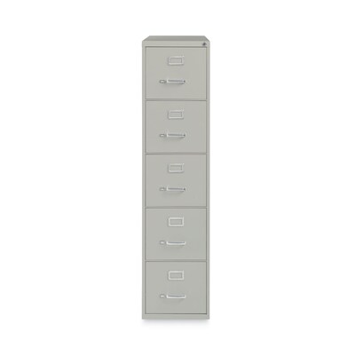 Alera Commercial 5-Drawer Vertical File Cabinet, Letter Size, Lockable, 61.37H x 15W x 26.5D, Lig