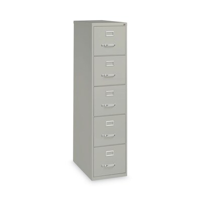 Alera Commercial 5-Drawer Vertical File Cabinet, Letter Size, Lockable, 61.37"H x 15"W x 26.5"D, Light Gray (HVF1562LG)