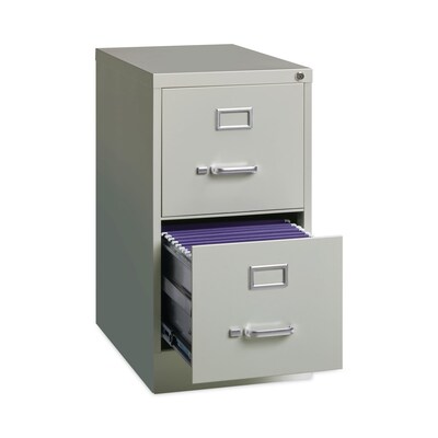 Alera Commercial 2-Drawer Vertical File Cabinet, Letter Size, Lockable, 28.37"H x 15"W x 22"D, Light Gray (HVF152229LG)