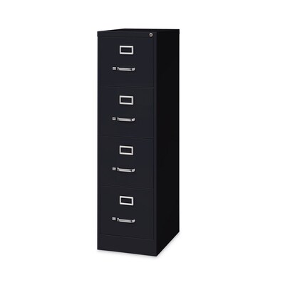 Alera Commercial 4-Drawer Vertical File Cabinet, Letter Size, Lockable, 52H x 15W x 22D, Black (H