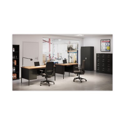Alera Commercial 4-Drawer Vertical File Cabinet, Letter Size, Lockable, 52"H x 15"W x 22"D, Black (HVF152252BL)