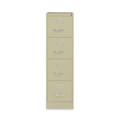 Alera Commercial 4-Drawer Vertical File Cabinet, Letter Size, Lockable, 52H x 15W x 26.5D, Putty