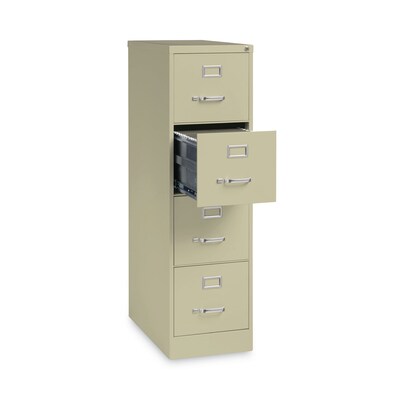 Alera Commercial 4-Drawer Vertical File Cabinet, Letter Size, Lockable, 52H x 15W x 26.5D, Putty