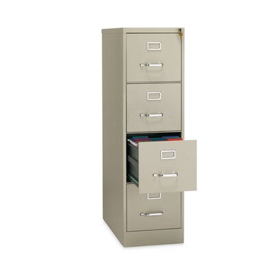 Alera Commercial 4-Drawer Vertical File Cabinet, Letter Size, Lockable, 52"H x 15"W x 26.5"D, Putty (HVF152652PY)