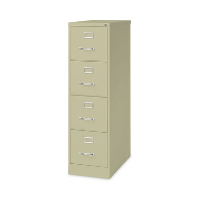 Alera Commercial 4-Drawer Vertical File Cabinet, Letter Size, Lockable, 52"H x 15"W x 26.5"D, Putty (HVF152652PY)