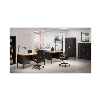 Alera Commercial 4-Drawer Vertical File Cabinet, Letter Size, Lockable, 52"H x 15"W x 26.5"D, Black (HVF152652BL)