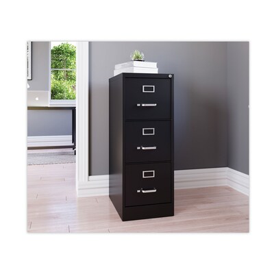 Alera Commercial 3-Drawer Vertical File Cabinet, Letter Size, Lockable, 40.19"H x 15"W x 22"D, Black (HVF1541BL)