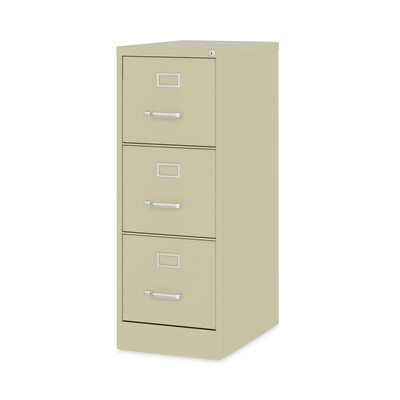 Alera Commercial 3-Drawer Vertical File Cabinet, Letter Size, Lockable, 40.19"H x 15"W x 22"D, Putty (HVF1541PY)