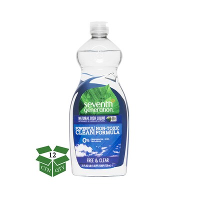 Seventh Generation Natural Liquid Dish Soap, Unscented, 25 oz., 12/Carton (22733CT)
