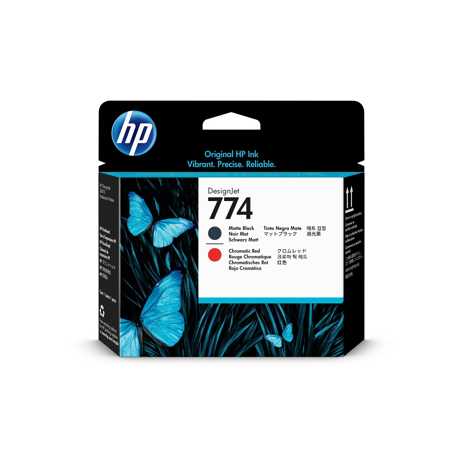HP P2V97A Matte Black/Chromatic Red Printhead Cartridge, Standard Yield