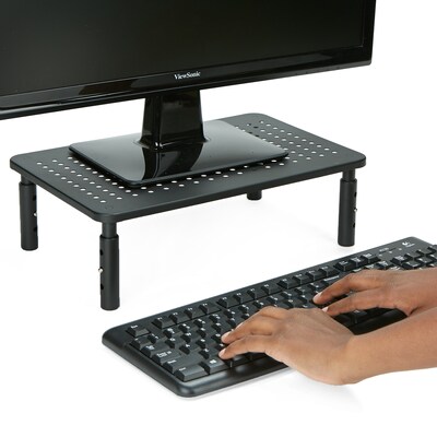 Mind Reader Rectangle Monitor Stand, Ventilated Metal for Computer, Laptop,Monitor, Black (4LEGMET-B