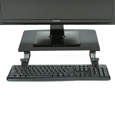 Mind Reader Monitor Stand Riser, Adjustable Anti-Slip, Ventilated Rectangle Metal for Computer, Laptop, Black (MONADJ-BLK)