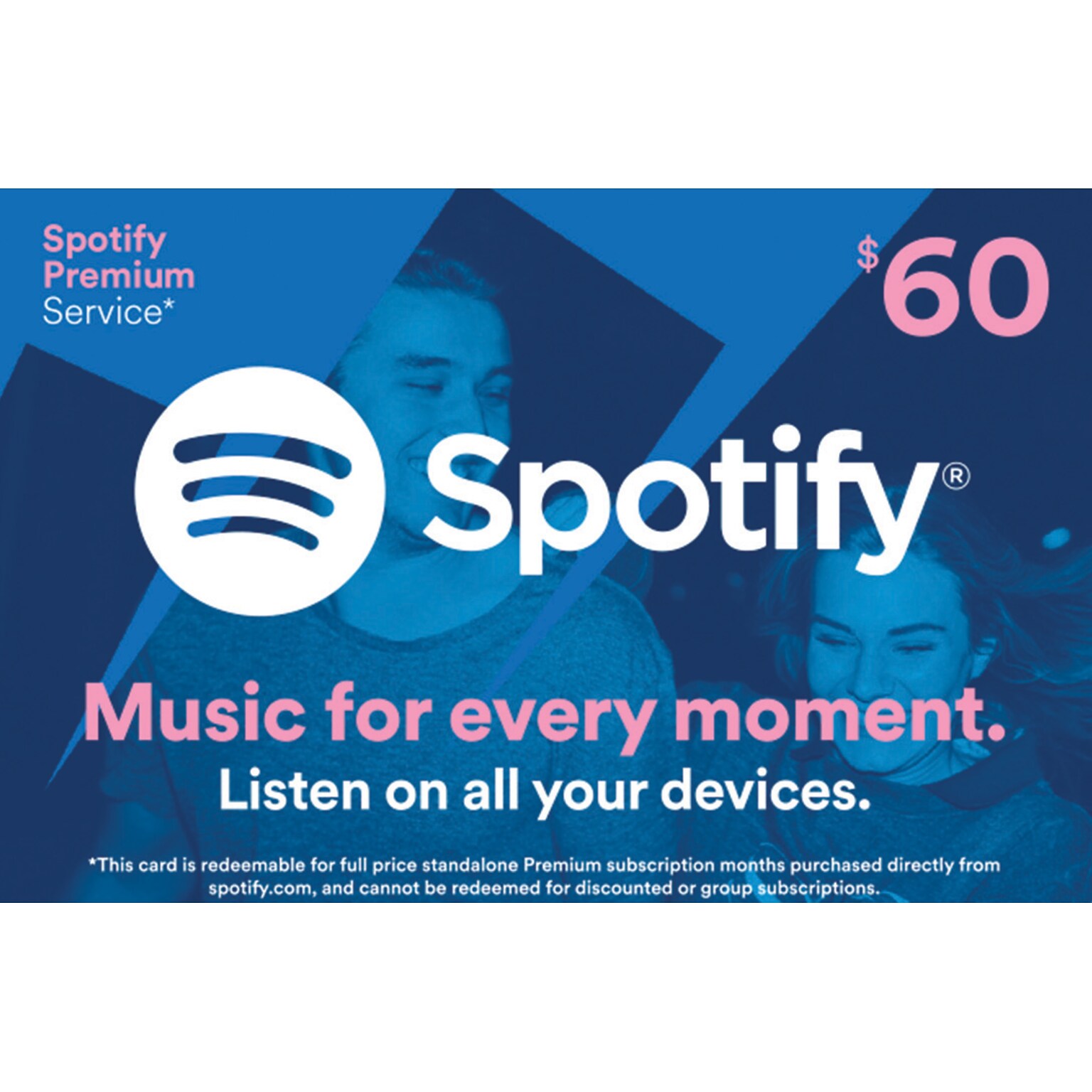 Spotify Gift Card $ 60 (89136B6000)