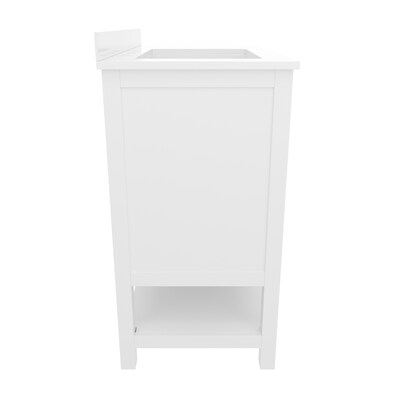 Flash Furniture Vega Bathroom Vanity with Sink, 36 Inch, White/Gold (FSVEGA36KDWHGLD)