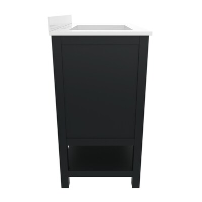 Flash Furniture Vega Bathroom Vanity with Sink, 36 Inch, Black/Gold (FSVEGA36KDBKGLD)
